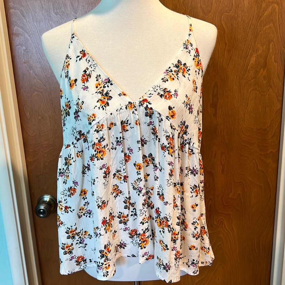 White babydoll  floral tank